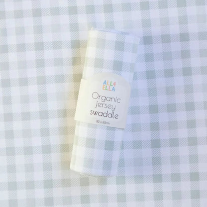 All4Ella - Jersey Swaddle - Gingham Sage