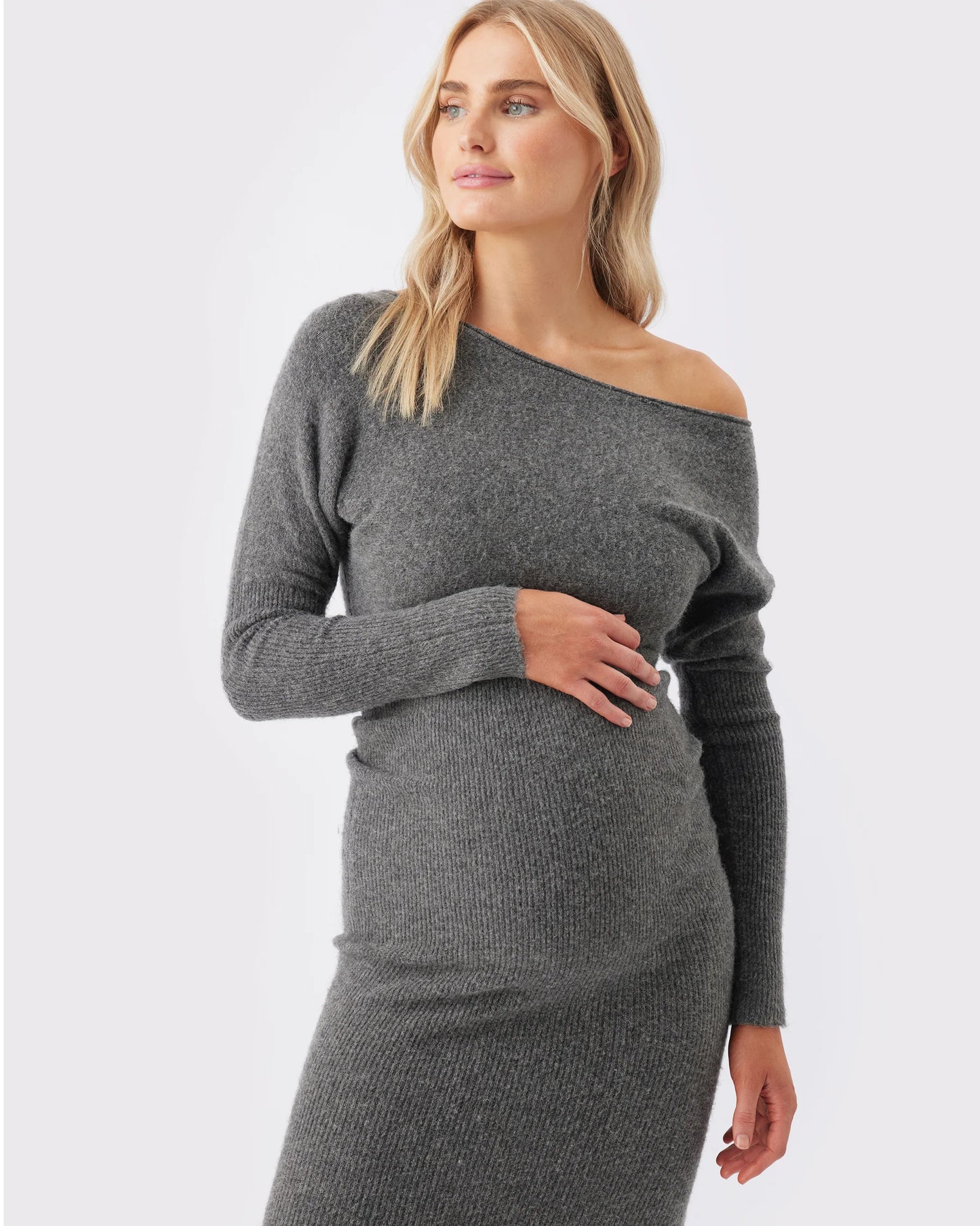 Ripe Maternity - Tobie Off Shoulder Knit Dress