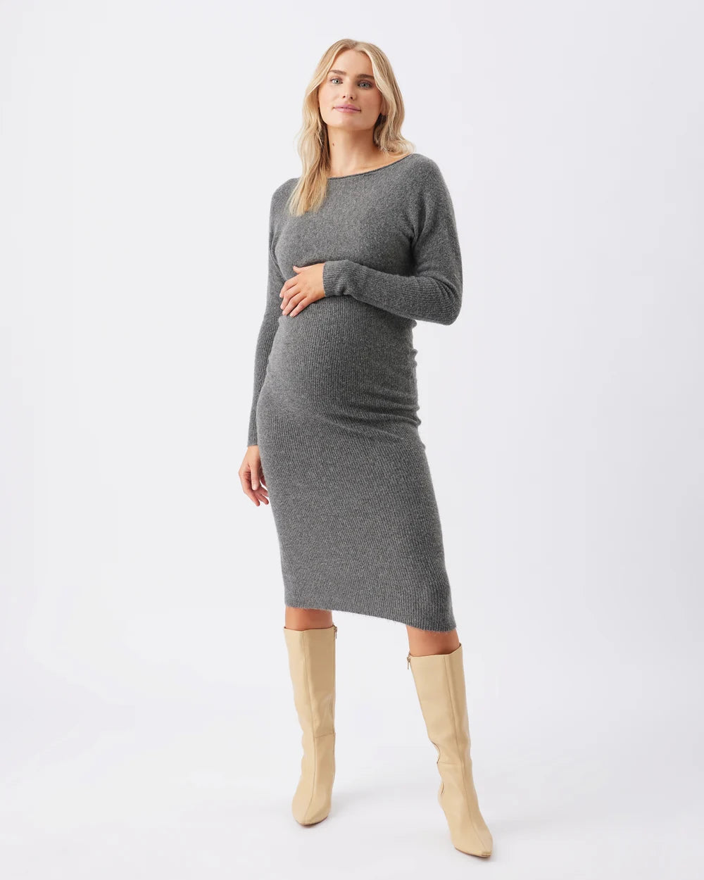 Ripe Maternity - Tobie Off Shoulder Knit Dress