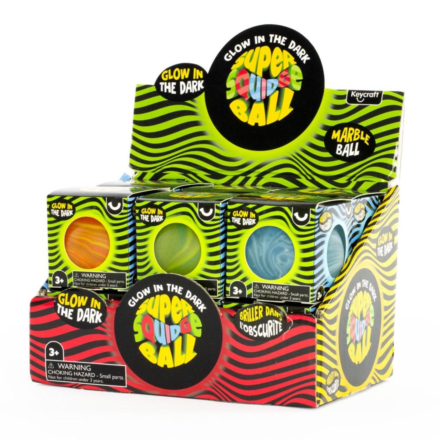 Keycraft Glow in the Dark Super Squidge Ball - assorted colours