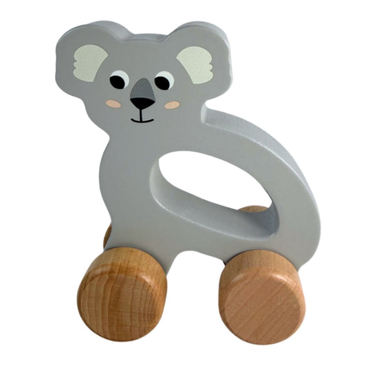 Bocchetta Plush Toys - Koala Wooden Push Car
