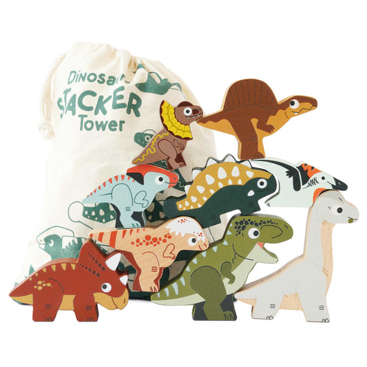Jurassic Stacking Dinosaurs & Bag - 10 Piece