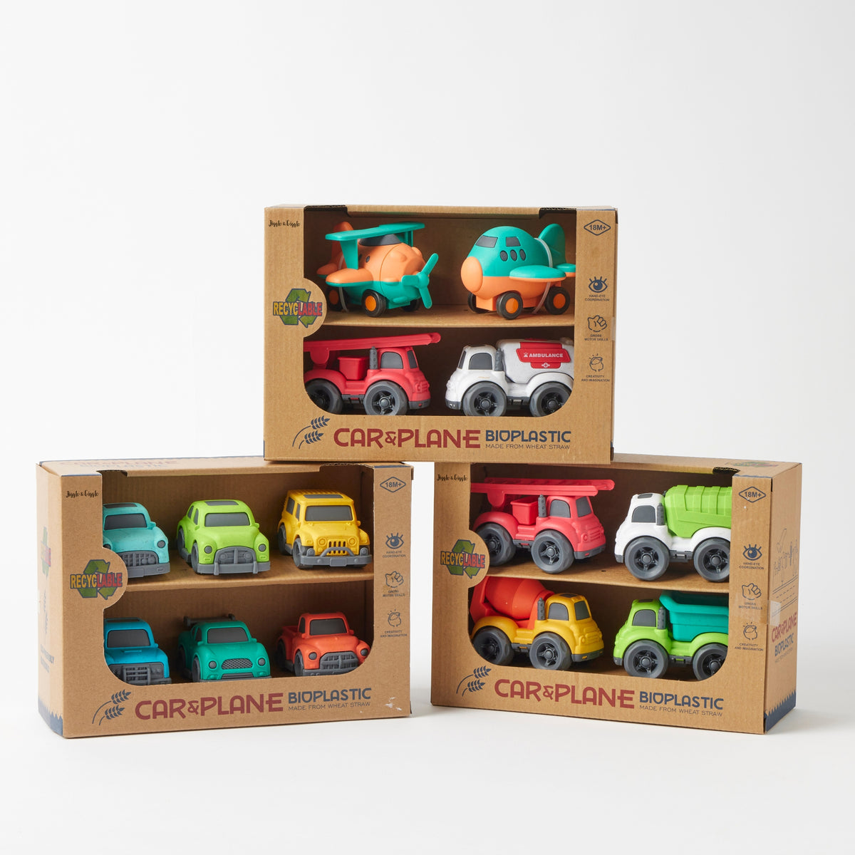Jiggle & Giggle Bioplastic Car & Plane Set (MEPY103)