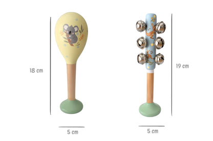 Koala Dream - Bush Buddies Koala Maraca & Kangaroo Bellstick Set