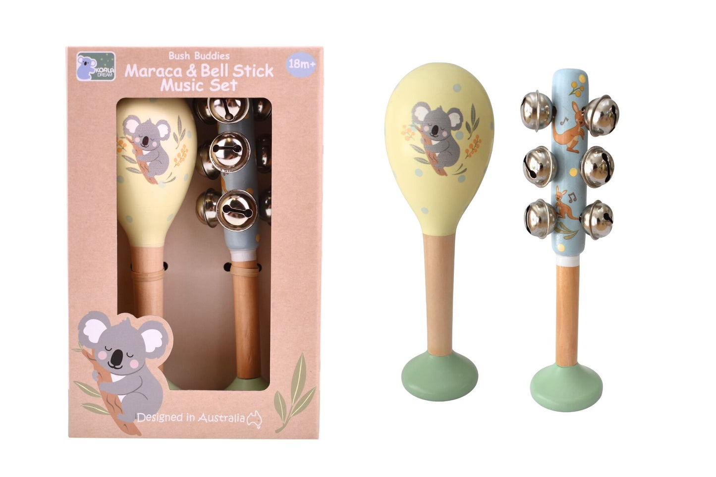 Koala Dream - Bush Buddies Koala Maraca & Kangaroo Bellstick Set