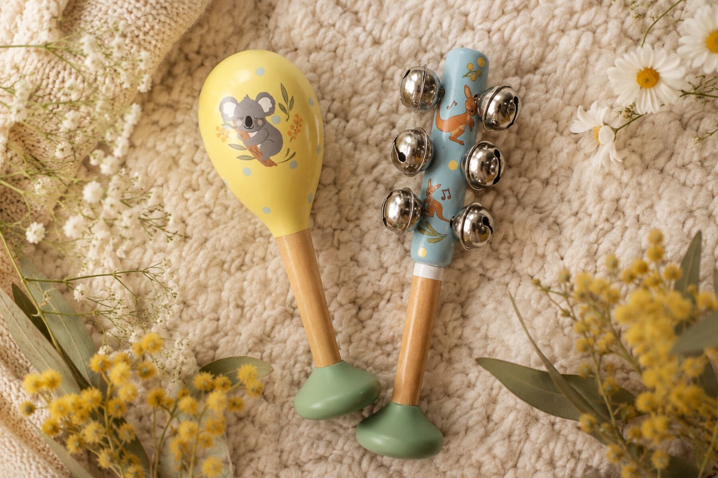 Bush Buddies Koala Maraca Kangaroo Bellstick Set alt view 3