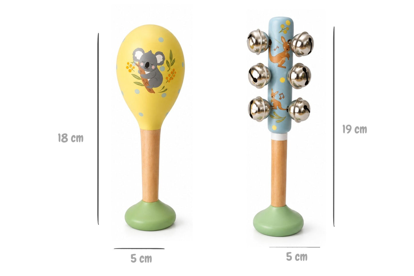 Bush Buddies Koala Maraca Kangaroo Bellstick Set alt view 2