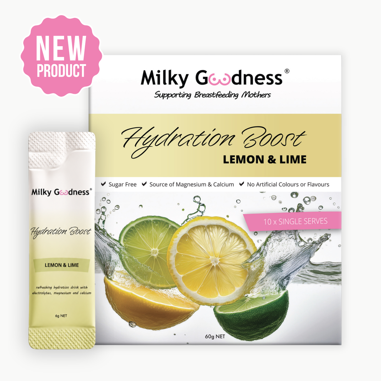 Milky Goodness Hydration Boost | 10 Single Serves | Lemon Lime