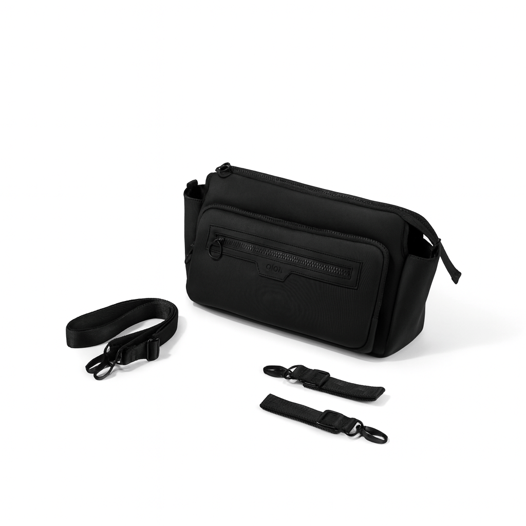 OiOi - Multitasker Pram Caddy 2.0 - Black Neoprene