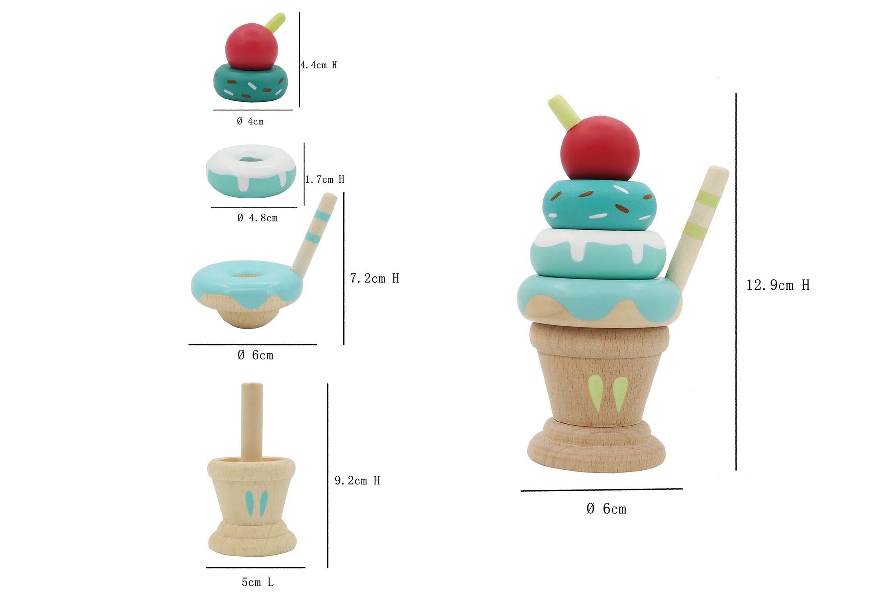 Calm and Breezy Stacking Icecream Mint alt view 2