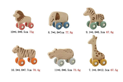 Kaper Kidz - Wildlife Wooden Animal  With Silicone Wheels