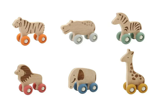 Kaper Kidz - Wildlife Wooden Animal  With Silicone Wheels