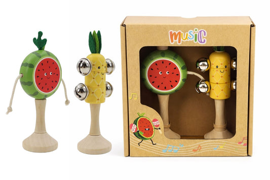 Wooden Fruit Musical Set Watermelon and Pineapple