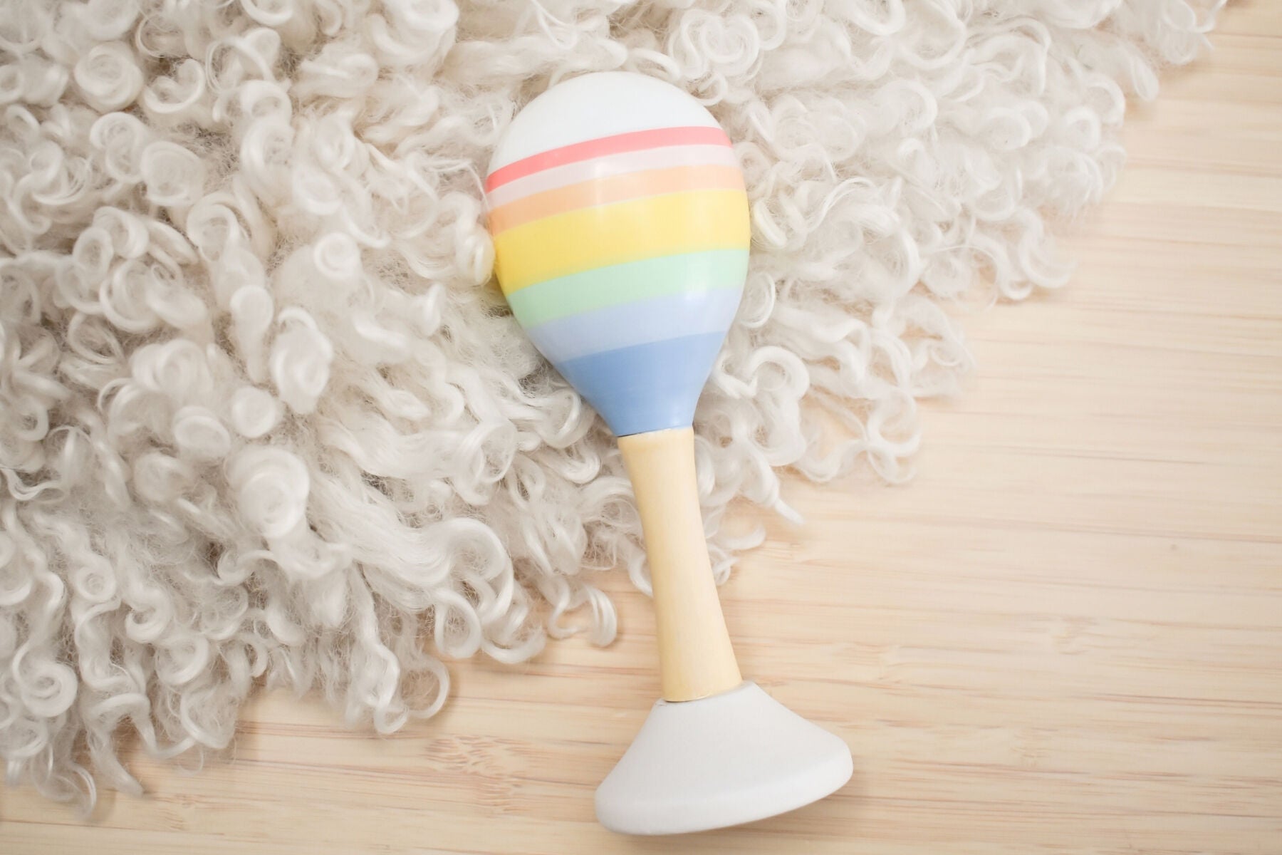 Rainbow Wooden Maraca alt view 3