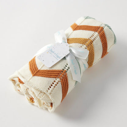 Jiggle & Giggle - Brick Zig-Zag Knit Blanket