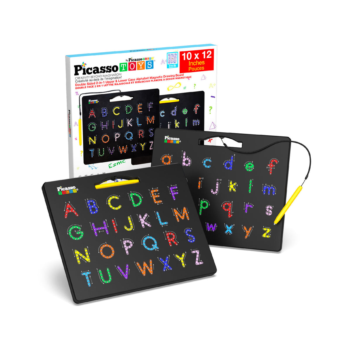PicassoTiles Double-Sided Magnetic Alphabet Drawing Board