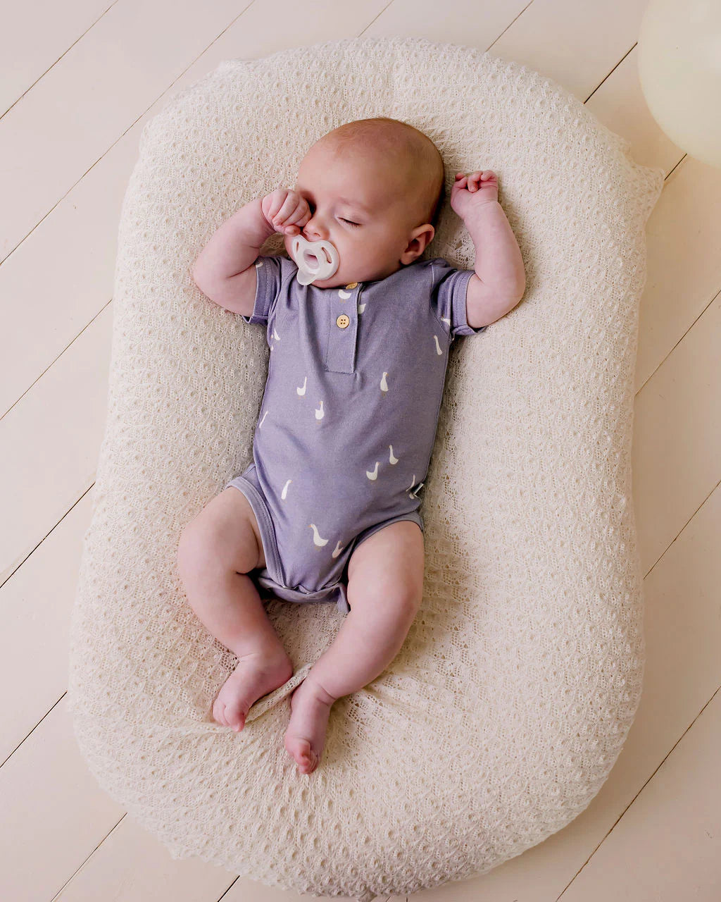 Henley Bodysuit - Denim Geese