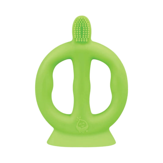 For Baby and Up - Green Sprouts - Learning Toothbrush made from Silicone-Green-9/18mo