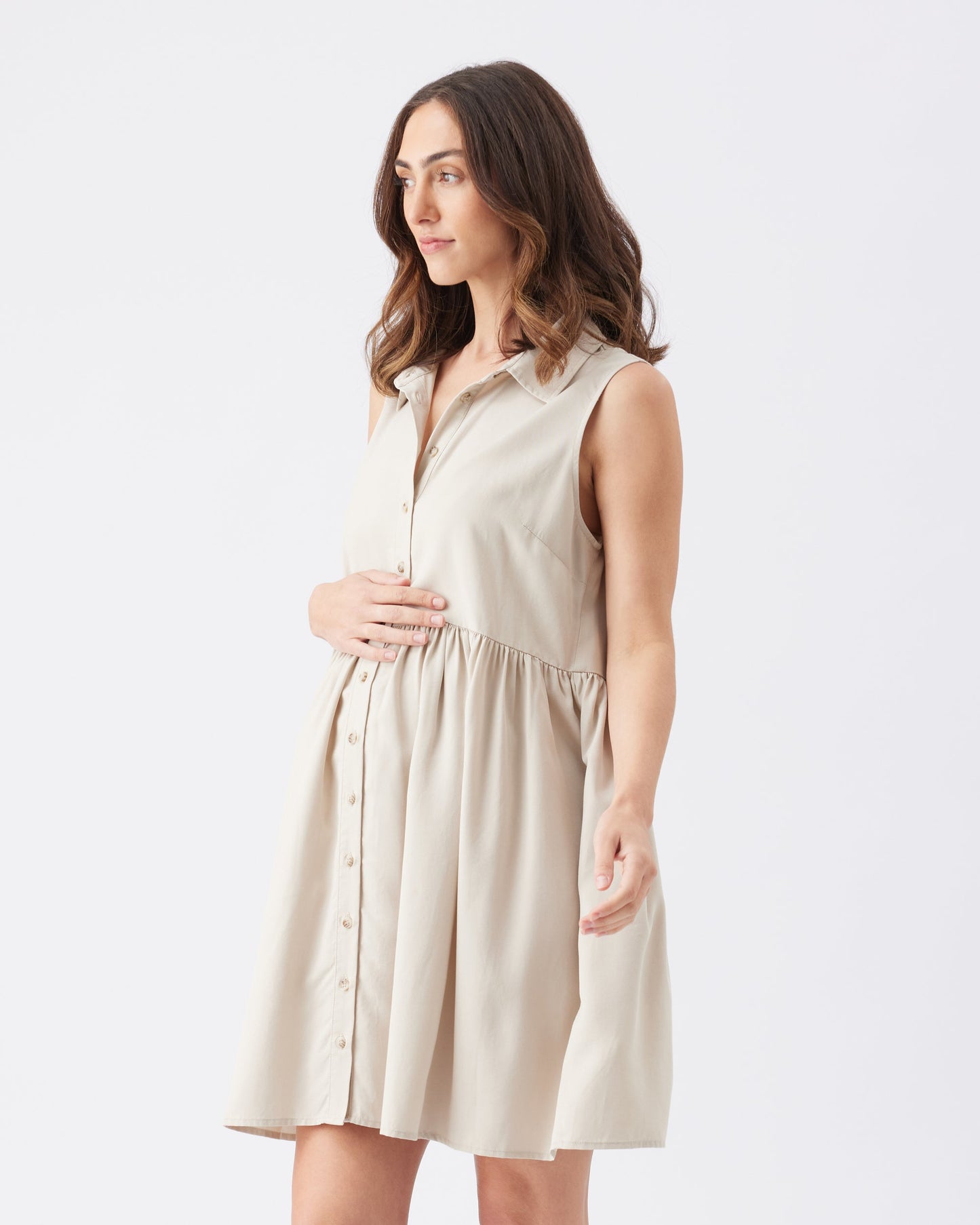 Ripe Maternity Chloe Tencel Dress in Sand