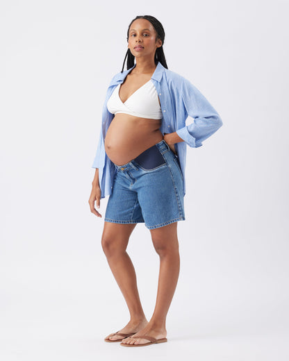 Ripe Maternity Dion Denim Short in Classic Wash