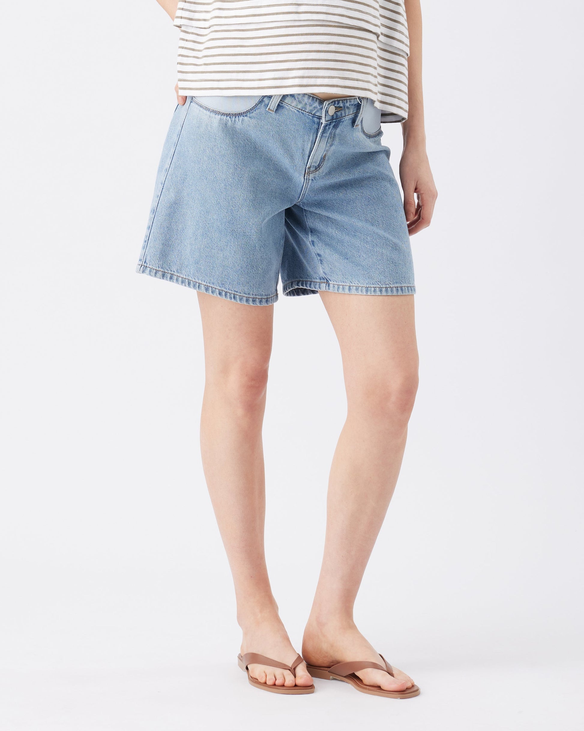 Ripe Maternity Dion Denim Short in True Fade