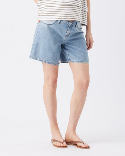 Ripe Maternity Dion Denim Short in True Fade