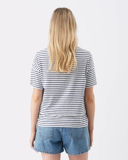 Ripe Maternity Claudette Nursing Tee in White and Ink