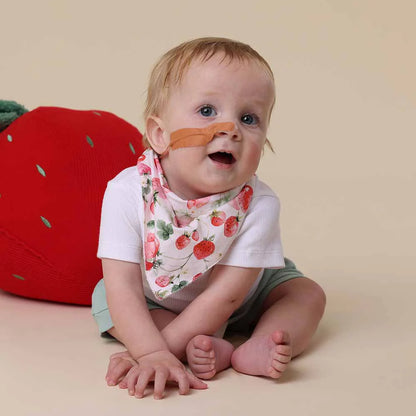 Snuggle Hunny - Strawberry Organic Dribble Bib