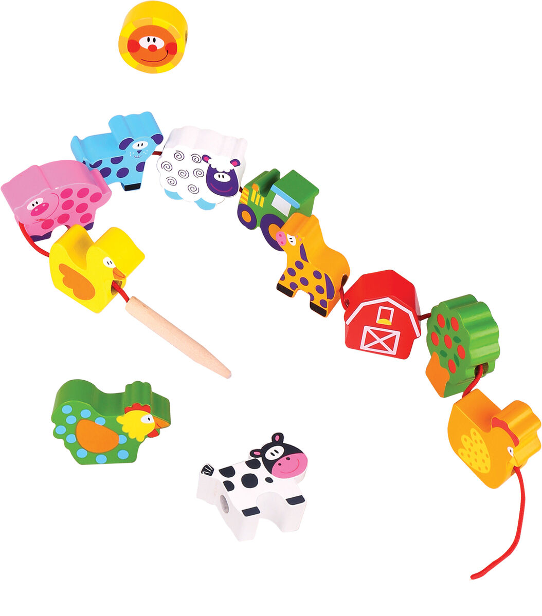 Tooky Toy - Wooden Lacing Farm Animals
