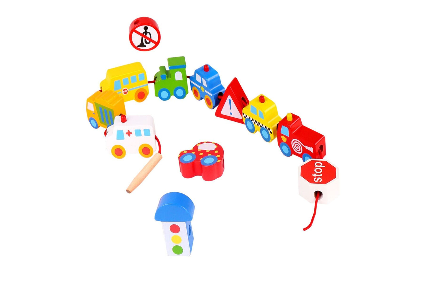 Tooky Toy - Wooden Lacing Transportation Vehicles