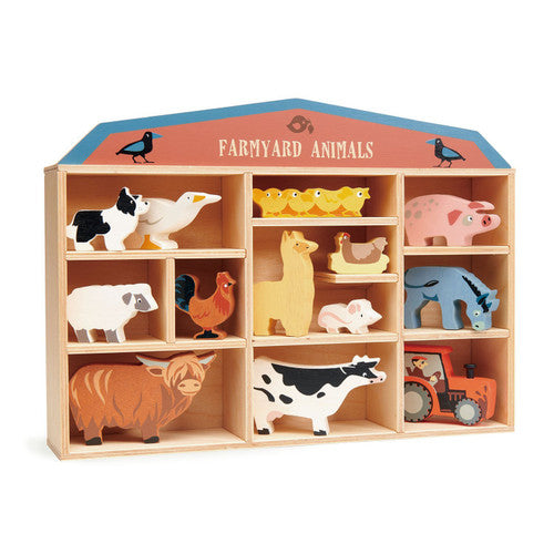 Farmyard Animals with Display Shelf