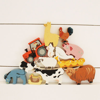 Farmyard Animals with Display Shelf