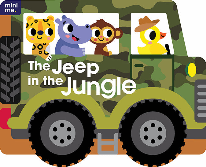 Jeep in the Jungle shaped board book cover