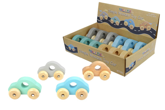 Simple Wooden Toy Car Assorted Colours