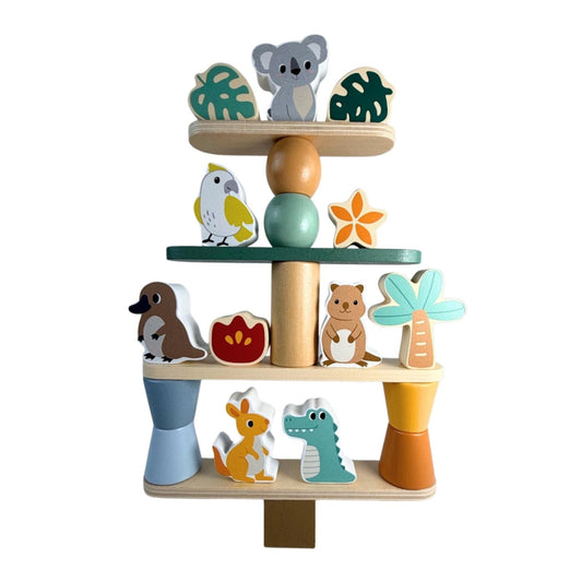 Bocchetta Plush Toys - Aussie Animals Wooden Stacking Game