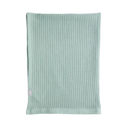 Living Textiles - Bassinet Cotton Cellular Blanket - Sage