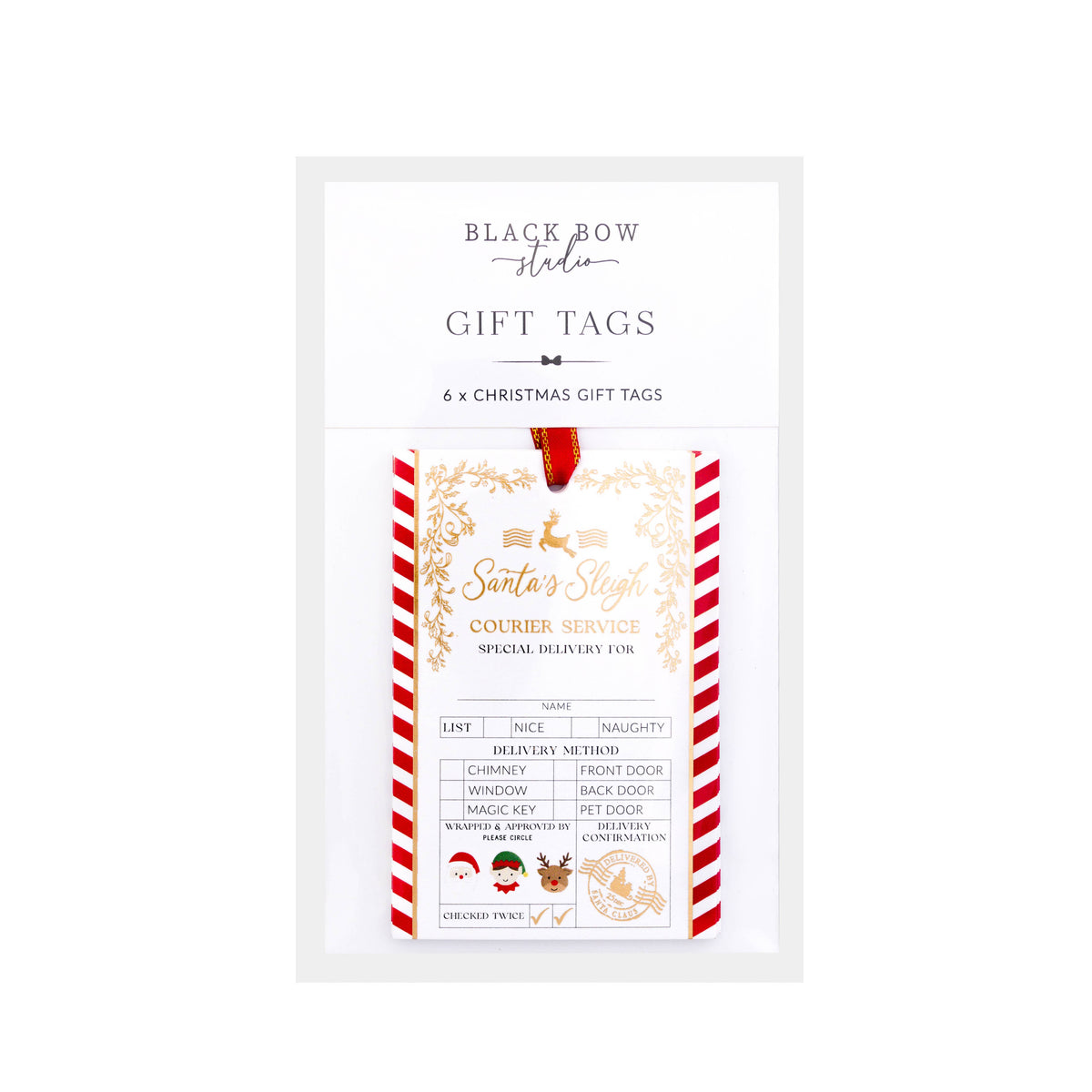 Black Bow Studio - Santa's Sleigh Express Christmas Gift Tags - Set of 6