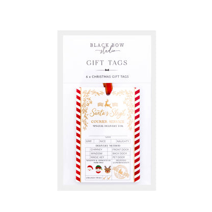 Black Bow Studio - Santa's Sleigh Express Christmas Gift Tags - Set of 6