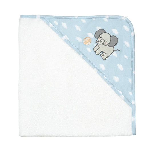 Living Textiles - Organic Hooded Towel - Elephant Playtime