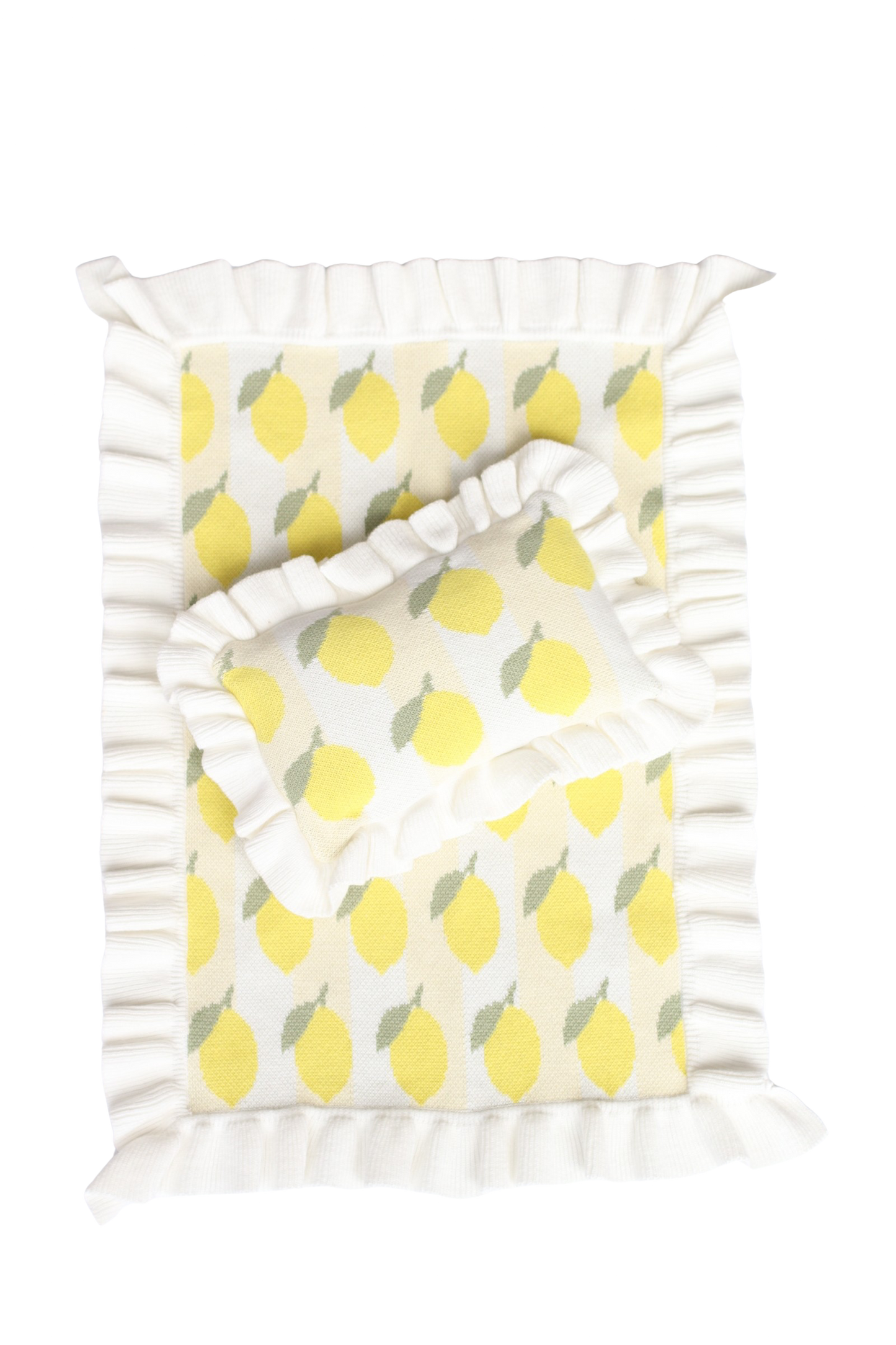 SALLI COLLECTIVE - Freshly squeezed frilled doll Blanket + Pillow set