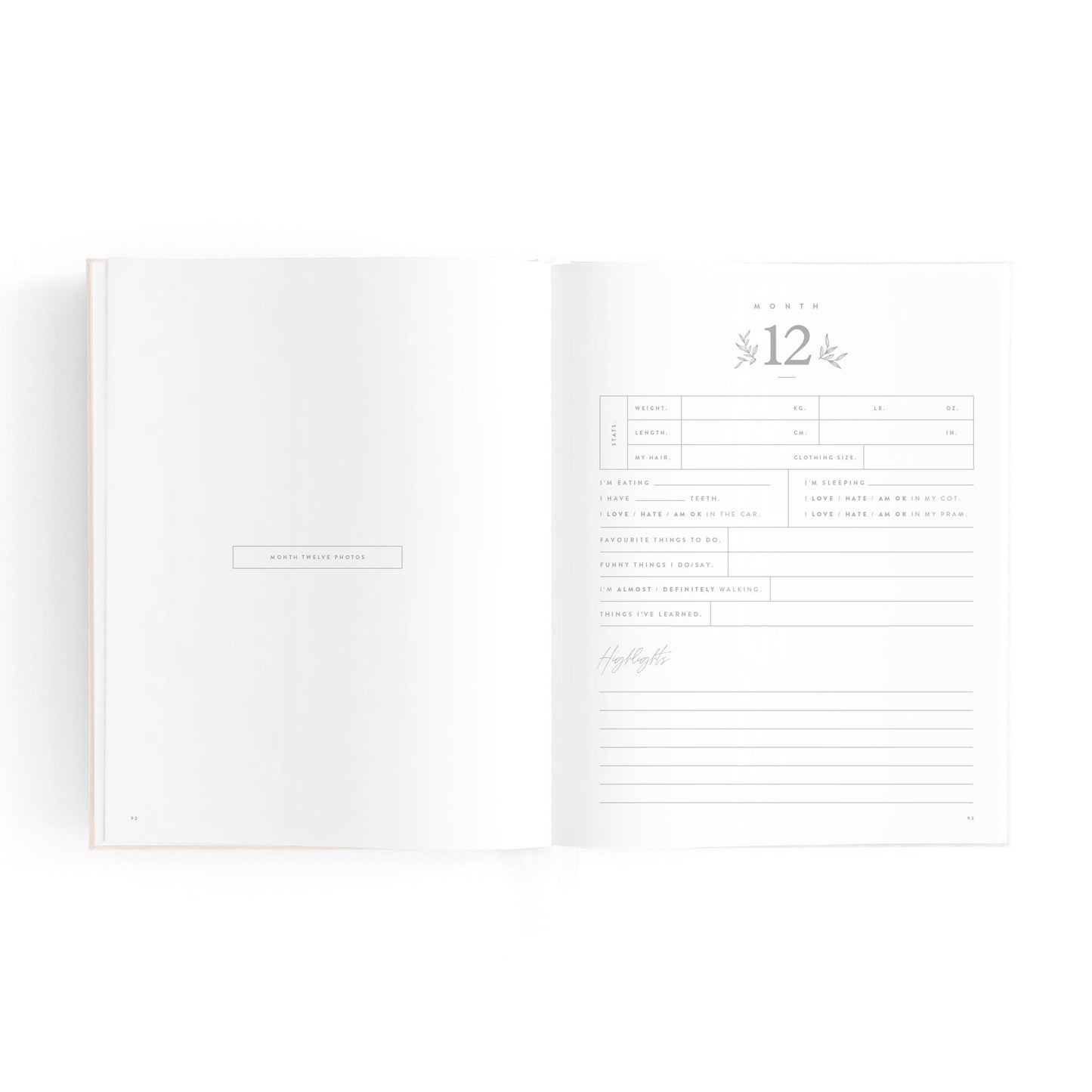 Fox & Fallow - Mini Baby Book Oatmeal