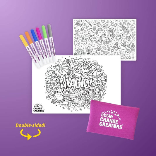 Little Change Creators - MAGIC! Mini Reusable Coloring Kit | Gift for Girls