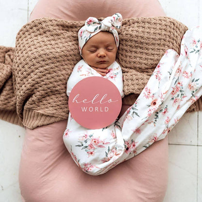 Snuggle Hunny - Camille Organic Jersey Wrap & Topknot Set