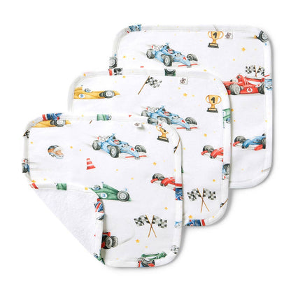 Snuggle Hunny - Little Racers Organic Wash Cloths - 3 Pack