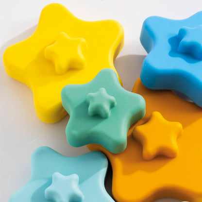 Living Textiles - Playground Silicone Stacking Tower Star - Sorbet