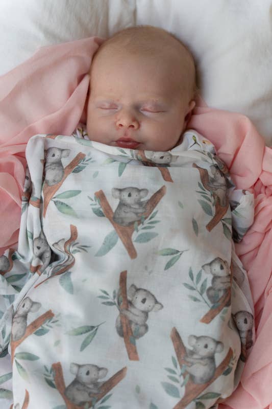 Emotion & Kids - Koala Muslin Wrap & Sage Pram Clips Set