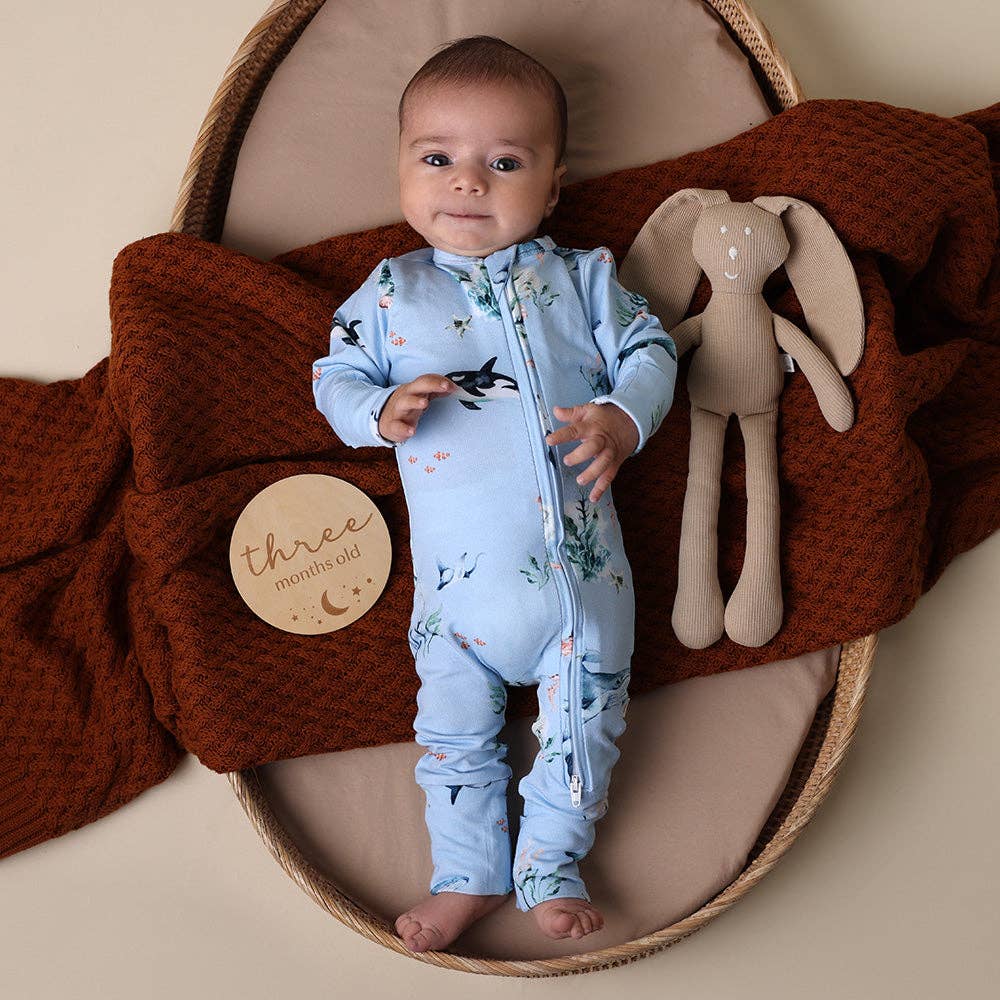 Snuggle Hunny - Blue Ocean Organic Snugglesuit Convertible Romper