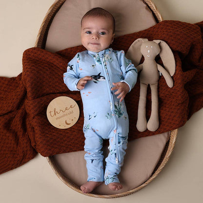 Snuggle Hunny - Blue Ocean Organic Snugglesuit Convertible Romper