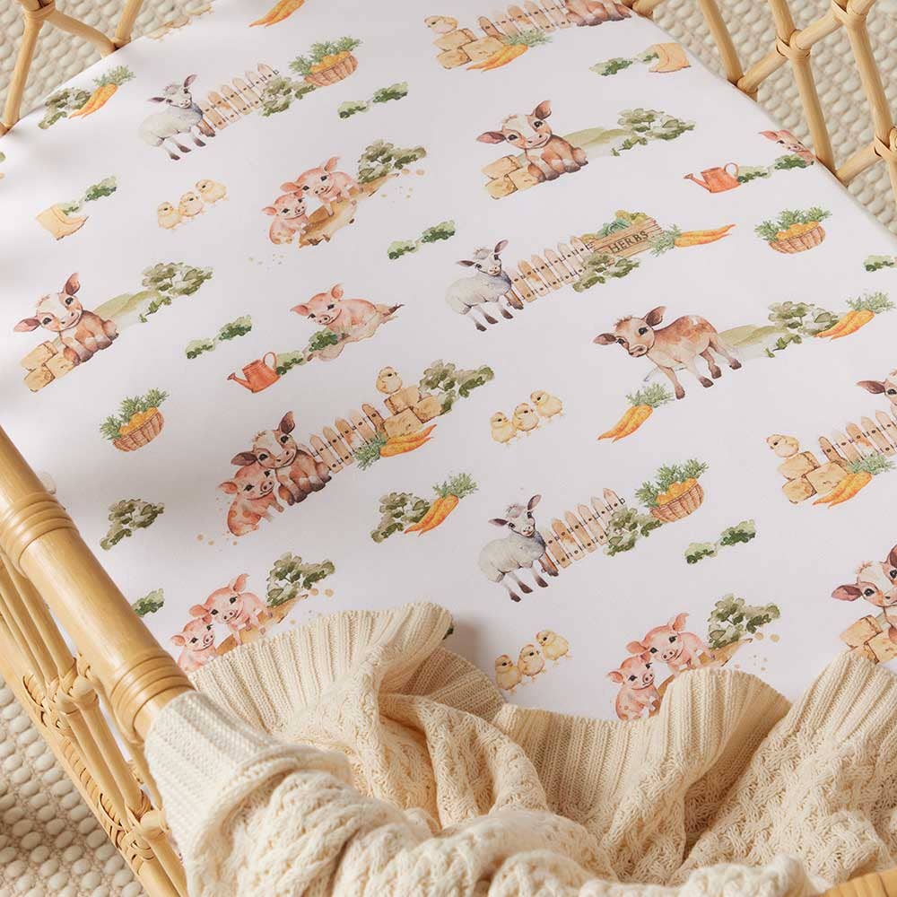 Snuggle Hunny - Farm Organic Bassinet Sheet / Change Pad Cover