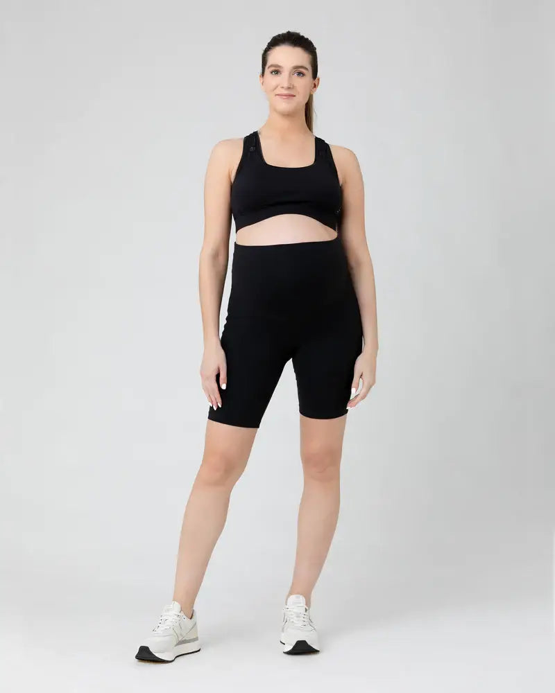 Ripe Maternity - Over Tummy Bike Short  Black